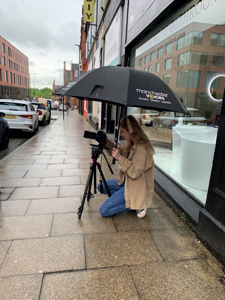 Our videgraopher recording some footage in Wigan